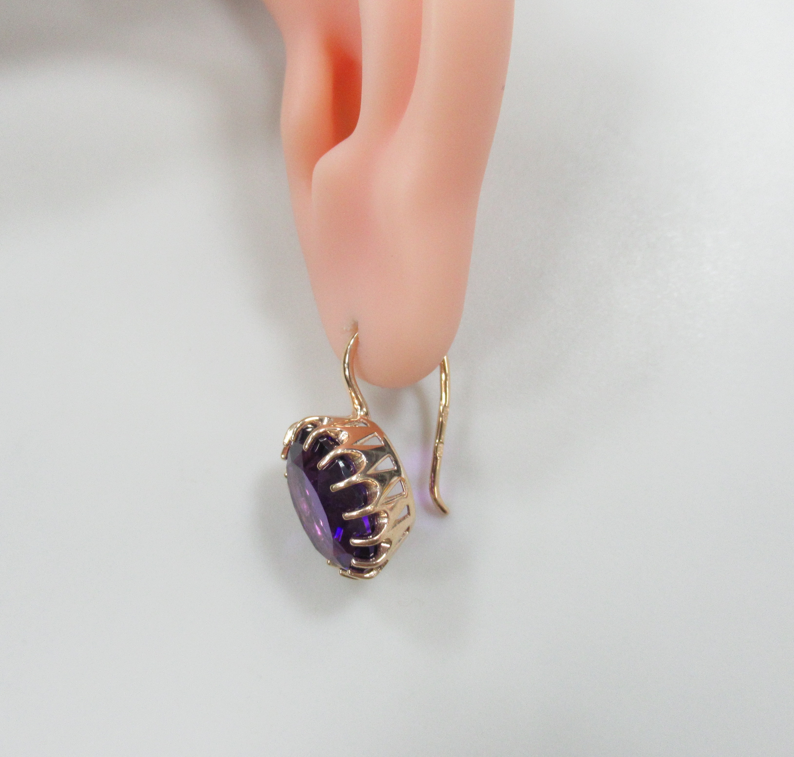 Серебряные серьги с аметистами